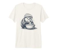 Loutre Mangeant des Ramen, des Nouilles Japonaises T-Shirt Haut de Gamme