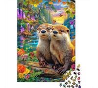 Loutre Mignonne Puzzle 1000 Piece pour Adultes, Puzzle Difficile Jeu D'adresse pour Toute La Famille 52x38cm/1000pcs