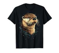 Loutre Motif J'aime la Loutre de Mer Martre Douce Loutre T-Shirt