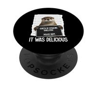 Loutre Mugshot Coupable d'avoir volé des crustacés Il était délicieux PopSockets PopGrip Adhésif