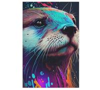 Loutre Pirate Puzzles De 1000 Pièces, Puzzle pour Adultes en Bois, Jeu D'adresse Toute La Famille, （78×53cm）