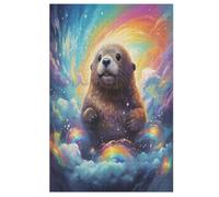 Loutre Puzzle Adulte 1000 Pièces Artisanat Cadeau Famille Puzzles Jouet en Bois Cadeau Unique Décoration Intérieure 78×53cm