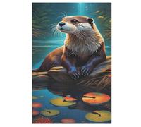 Loutre Puzzles en Bois 1000 Pièces pour Adultes, Matériaux Recyclables De Qualité Supérieure Puzzle, Jeu en Famille, 78×53cm