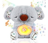 Loutre Qui Respire, Ma Loutre Calin Bonne Nuit, Qui Respire Peluche, Qui avec Lumières Musicales et Battements de Coeur pour Filles et Garçons (Gris)