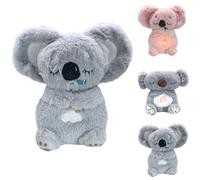 Loutre Qui Respire Peluche Koala Anti Stress Adulte Pour Adulte Peluche Lumineuse avec Musique Apaisante et Lumière Douce sur Le Ventre, Compagnon de Sommeil Anti-Stress Idéal pour Soulager l'Anxiété