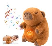 Loutre Qui Respire, Peluche Qui Respire, Doudou Qui Respire, ma Loutre Calin Bonne Nuit, Peluche Veilleuse Bébé Musicale Et Lumineuse, Jouet Respiratoire Koala Bear pour Nouveau-né, Capybara