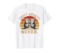 Loutres de mer Tenant la Main Couples Loutre Amour Rétro Coucher de Soleil T-Shirt Graphique avec Valeur, Homme, Blanc, L
