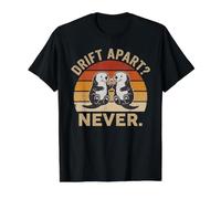 Loutres de mer Tenant la Main Couples Loutre Amour Rétro Coucher de Soleil T-Shirt Graphique avec Valeur, Homme, Noir, S