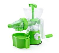 Louttary 1 Pièce Presse-Agrumes à Manivelle avec Base en Silicone à Ventouse pour une Utilisation Facile, Rangement Pratique et Transportable. Extracteur de Jus Manuel, Couleur Verte.