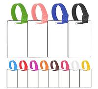 Louttary 12PCS Sublimation Blank Luggage Tags White Blank Travel Bag Baggage Tags with Strap for