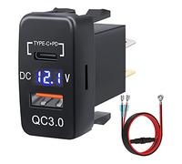Louttary 12V-24V USB Outlet Dual Quick Charge 3.0 & PD USB C Port Charger Socket Power Adapter for Car Boat Marine Truck-A