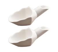 Louttary 2 Cuillères à Mesurer pour Grains de Café, Tasse de Dosage pour Grains de Café, Cuillère à Café Moulu en Céramique pour Café, Thé, Sucre, Farine, Blanc