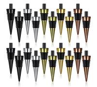 Louttary 20Pieces Blank Bottle Stopper Metal Wine Stopper with Threaded Post for Wood Turning DIY Project