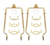 Louttary 2Piece Lamp Shade Harp Holder E14,E26,E27 Light Base Adapter Adjustable Lamp Harp Kit Gold Horn Frame Lampshade Bracket