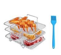 Louttary 304 Stainless Steel Multi-Layer Dehydrator Rack Toast Rack Replacement Accessories for Ninja Dual Air Fryer