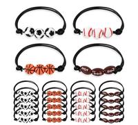 Louttary 40 Pièces Football Basket-Ball Perles Bracelet à Breloques Enfants Sport Thème Fête d'anniversaire Faveurs Décoration PinataFiller Cadeau