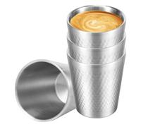 Louttary 4Pcs 304 Tasse en Acier Inoxydable à Double Paroi Isolée sous Vide Tasse en Métal pour Eau et Café