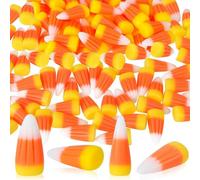 Louttary 50 Piece Halloween Resin Candy Corn Artificial 3D Candy Corn Bead As Shown Fall Faux Corn Scrapbooking Embellishments