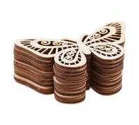 Louttary 60 Pièces de Décorations de Papillon Découpées en Bois pour Décoration de Mariage, Pendentif en Bois Creux en Forme de Papillon