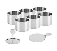 Louttary 6Pcs Baking Mold Dessert Rings Food Rings Small Ring Set Stainless Steel Mousse Rings