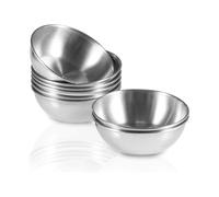 Louttary 8pcs 3.2 Pouces Assiettes à Sauce en Acier Inoxydable pour Sushis Mini Assiettes D'Apéritif