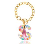 Louttary Accessoires de Charme de Lettre pour -Cup 1 Pièces Charme de Poignée de Porte-Clés Initial Mignon pour -Tumbler pour Femmes Filles,S