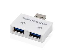 Louttary Adaptateur Hub USB 2.0 - Prise mâle vers double chargeur - 2 ports - Pour PC - Accessoires informatiques - Hub répartiteur USB 2.0 - 2 ports - B