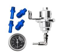 Louttary Adjustable Fuel Regulator Fuel Booster Universal Pressure Regulator with Pressure Gauge Car Accessories,Silver