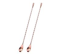 Louttary Cuillère à Thé en Forme de Goutte d'eau de 40 cm avec Motif en Spirale en Acier Inoxydable - Outils de Barman