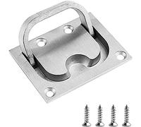 Louttary Hatch Latch Solid Boat Hatch Handles Replacement Accessories for Boat Deck Hatch Handles Ring Pulls Recessed Cover Handles Silver
