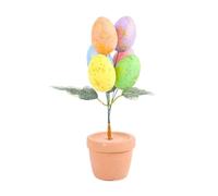 Louttary Jour de Pâques Oeufs Colorés en Pot Oeufs Mouchetés Bonsaï Décorations de Bureau de Pâques Décor pour 2024 Facile à Utiliser Style 1, 1 Pièces
