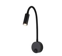 Louttary Lampe Murale à Col de Cygne à LED 3W Blanc Chaud 3000K AC85-265V, avec Filage, Lampe de Chevet à Spot Réglable Rotatif, Lumière de Lecture Murale Montée, Applique Murale A