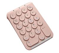 Louttary Wireless Number Pad Bluetooth Numeric Keypad Round Keycaps Numpad 22 Keys Rechargeable Number Keyboard(Pink)