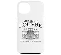 Louve Museum Paris France Line Art Impression Noir Coque pour iPhone 13