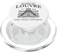 Louve Museum Paris France Line Art Impression Noir PopSockets PopGrip pour MagSafe