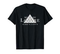 Louve Museum Pyramide avec coordonnées géographiques pour Les ténèbres T-Shirt
