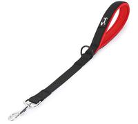 Louvra Laisse Courte Solide pour Chiens avec Poignée Rembourrée et Mousqueton en Métal Sangle en Nylon pour Animal de Compagnie pour Formation Entraînement (Noir,L-46CM)