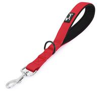 Louvra Laisse pour Chien Durable Educative avec Poign¨¦e Rembourr¨¦e Confortable Douce R¨¦FL¨¦chissants pour Randonn¨¦e Marcher Le Chien Satisfaction | Laisse pour Chien, Double Laisse (Rouge-M)