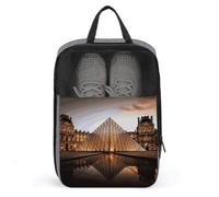 Louvre Museum in Paris - Sac à chaussures de voyage résistant à l'eau avec fermeture éclair - Gris - Taille unique - Moderne, gris, Taille unique, Moderne