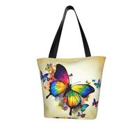 Louvre Museum In Paris Sac à main Sac à main pour femme Sac fourre-tout grande capacité Convient pour le shopping, la plage, le fitness, Papillon coloré., Taille unique
