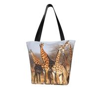 Louvre Museum In Paris Sac à main Sac à main pour femme Sac fourre-tout grande capacité Convient pour le shopping, la plage, le fitness, Giraffes Family, Taille unique