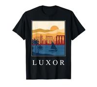 Louxor Egypte Ancient Temples Rivière du Nil Art Rétro Vintage T-Shirt