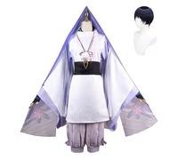 LOUYBCT Costume de cosplay Genshin Impact Wanderer avec perruque tenue complète pour jeu de rôle uniforme anime déguisement pour la danse scène carnaval Halloween Noël les fêtes