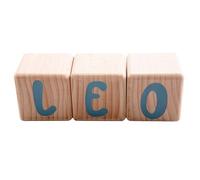 Louyou Cubes en Bois de 5cm x 5cm Kits de 3 Cubes avec Stickers Gris - Lettres en Bois Grande Taille, Prénom Personnalisé, Décoration Chambre Bébé et Enfant, Cadeau Naissance et Cadeau personnalisé