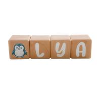Louyou Cubes en Bois de 5cm x 5cm Kits de 4 Cubes avec Stickers Blanc - Lettres en Bois Grande Taille, Prénom Personnalisé, Décoration Chambre Bébé et Enfant, Cadeau Naissance et Cadeau personnalisé