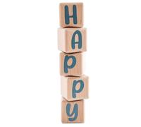 Louyou Cubes en Bois de 5cm x 5cm Kits de 5 Cubes avec Stickers Gris - Lettres en Bois Grande Taille, Prénom Personnalisé, Décoration Chambre Bébé et Enfant, Cadeau Naissance et Cadeau personnalisé