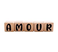 Louyou Cubes en Bois de 5cm x 5cm Kits de 5 Cubes avec Stickers Noir - Lettres en Bois Grande Taille, Prénom Personnalisé, Décoration Chambre Bébé et Enfant, Cadeau Naissance et Cadeau personnalisé