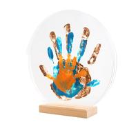 LouYou Empreintes de Bonheur - Kit Empreinte de mains Famille de 3 - Couleurs Nacré - Cadeau Naissance Bébé Fille ou Garçon - Fête des Mères ou des Pères - Coffret Souvenir - Made in France