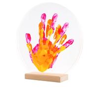 LouYou Empreintes de Bonheur - Kit Empreinte de mains Famille de 3 - Couleurs Peps - Cadeau Naissance Bébé Fille ou Garçon - Fête des Mères ou des Pères - Coffret Souvenir - Made in France