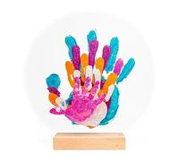 LouYou Empreintes de Bonheur - Kit Empreinte de mains Famille de 5 - Couleurs Nacré - Cadeau Naissance Bébé Fille ou Garçon - Fête des Mères ou des Pères - Coffret Souvenir - Made in France